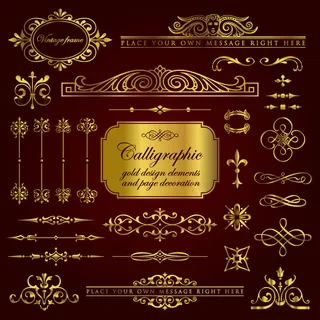 金色欧式花纹边框EPS素材大集合