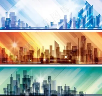 抽象城市剪影图片