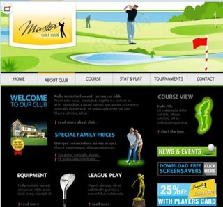 高尔夫俱乐部绿色flash模板