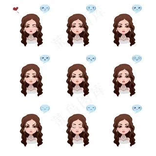 卡通人物扁平化可爱各种职业矢量素材