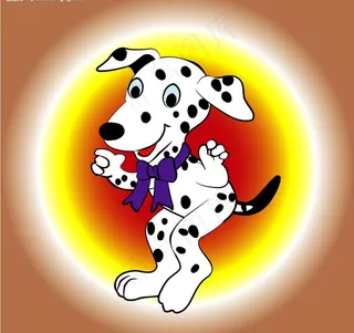 矢量卡通小花狗图片