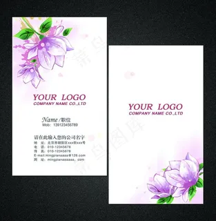 美容名片 淡雅名片图片
