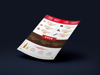 红色汉堡快餐传单