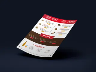 红色汉堡快餐传单