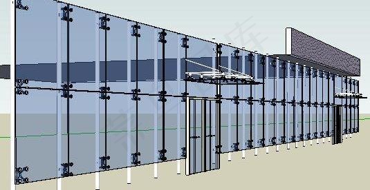 玻璃幕墙SU模型