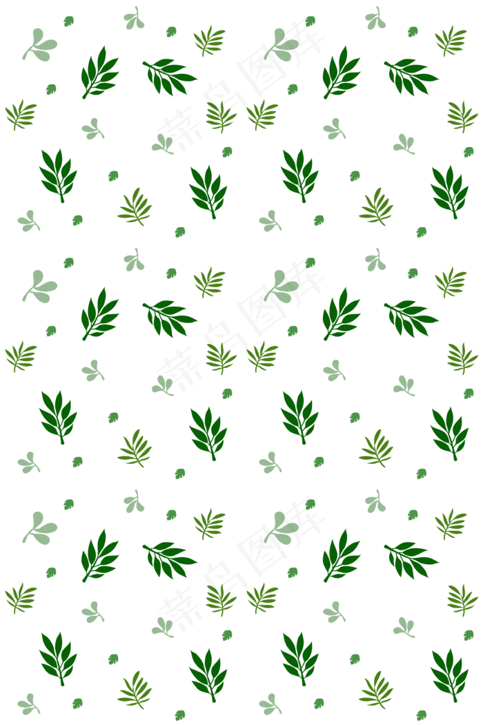 绿色的树叶底纹插画,免抠元素