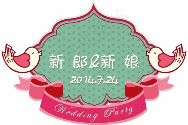 卡通喜鹊迎宾牌图片psd模版下载