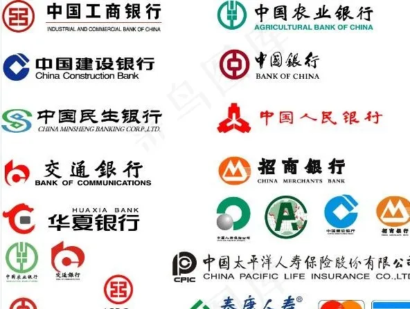 银行保险标志素材eps,ai矢量模版下载