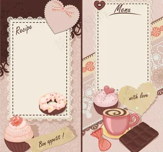 情人节爱心咖啡菜单设计图片