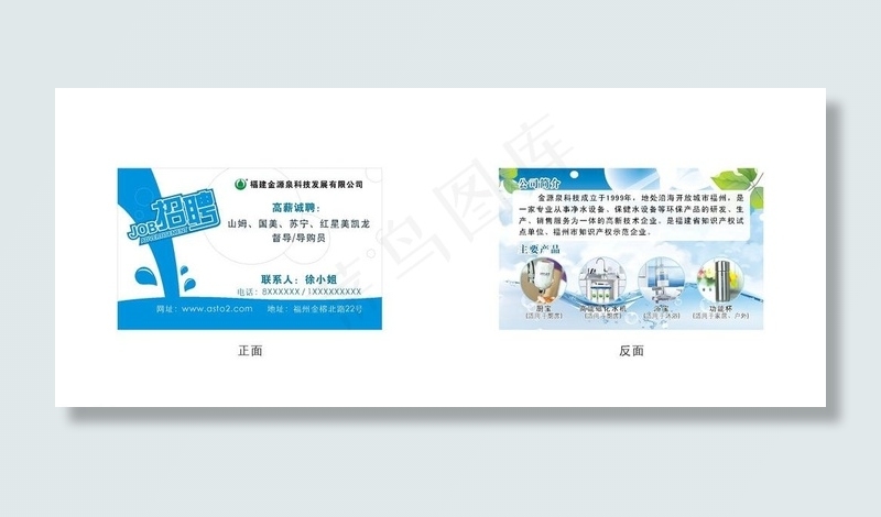 招聘名片图片cdr矢量模版下载