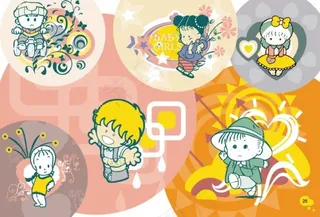 小男孩卡通背景矢量素材