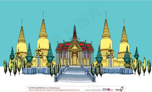 名胜古迹 矢量建筑 矢量素材 AI...