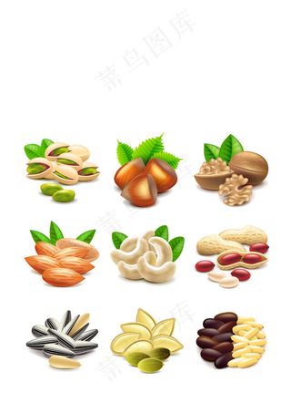 精美碧根果坚果海报图标矢量素材