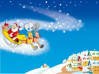 小鹿拉雪橇图片 圣诞节psd素材