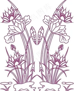 雕刻花 白描 花边底纹图片