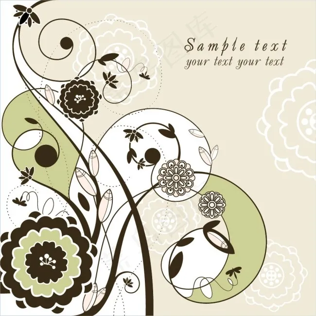 韩式花纹背景ai矢量模版下载