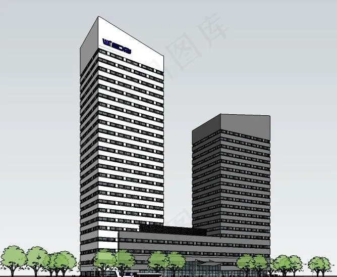sketchup办公楼图片