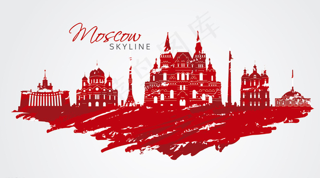 墨西哥彩色手绘城市矢量图片