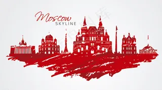 墨西哥彩色手绘城市矢量图片