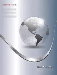 金属光泽地球背景矢量素材