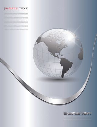 金属光泽地球背景矢量素材