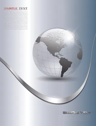 金属光泽地球背景矢量素材