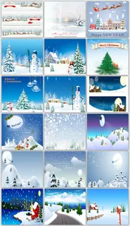 圣诞节圣诞节雪景设计素材