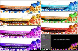 儿童节缤纷斑斓的鲜花字幕条AE工程