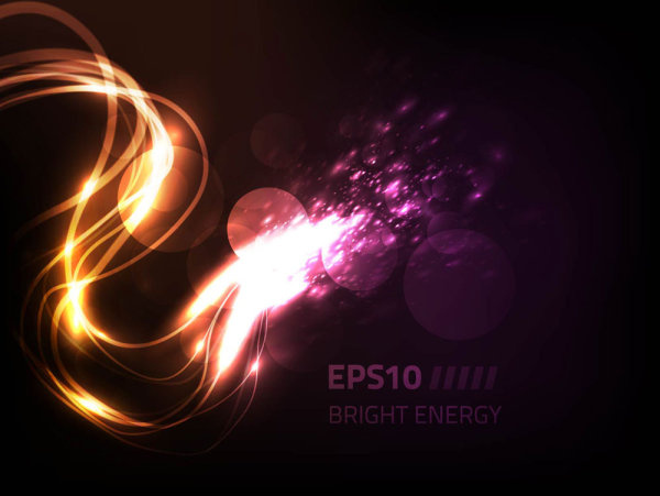 绚丽的霓虹灯星光背景05——矢量素...