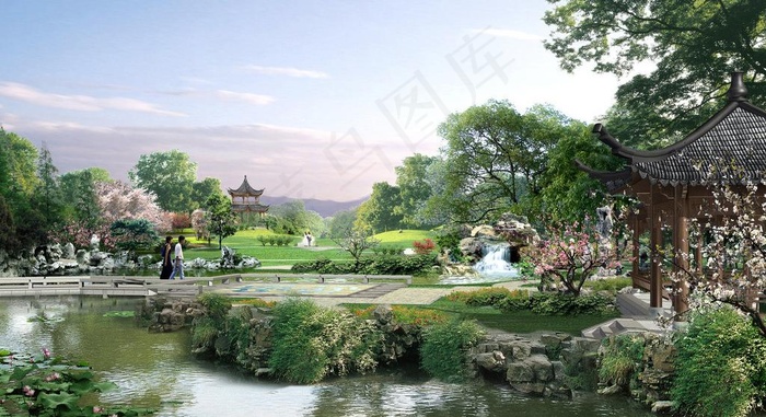 公园景观图图片(4000X2406(DPI:72))psd模版下载