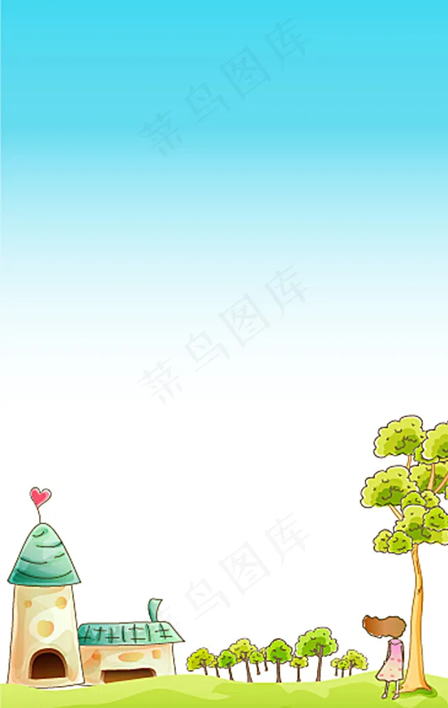 韩国插画 卡通展板图片ai矢量模版下载