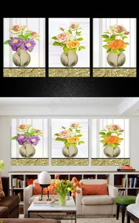 现代时尚花瓶插花无框画 现代时尚花瓶插花无框画