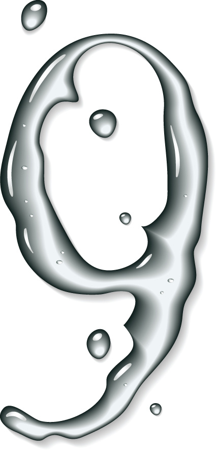 组数字水设计元素矢量图07eps,ai矢量模版下载