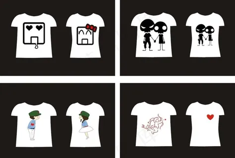 情侣简约t恤图片