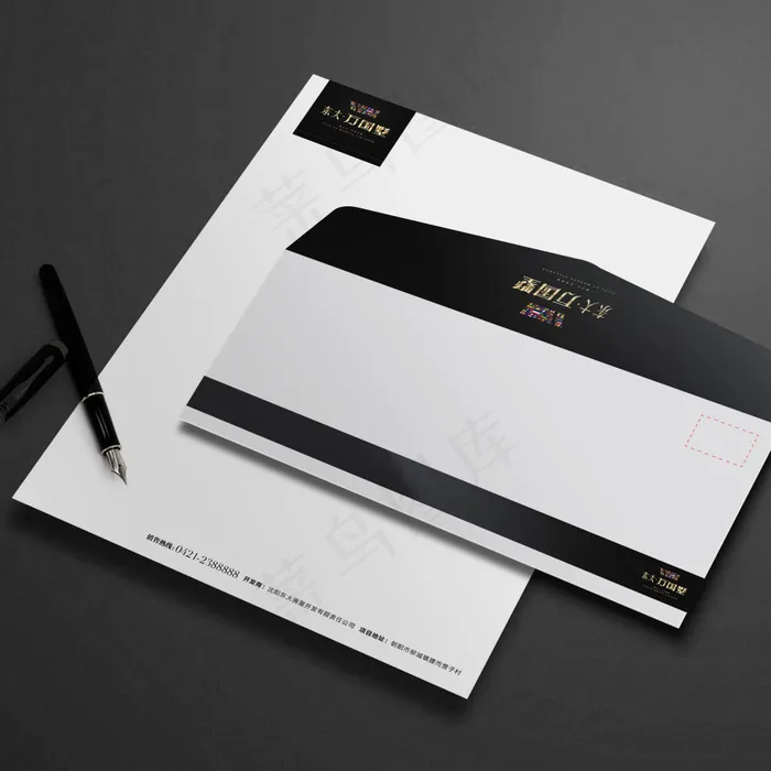 名片信纸信封贴图psd模版下载