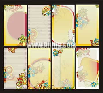 潮流花纹展板海报背景矢量素材