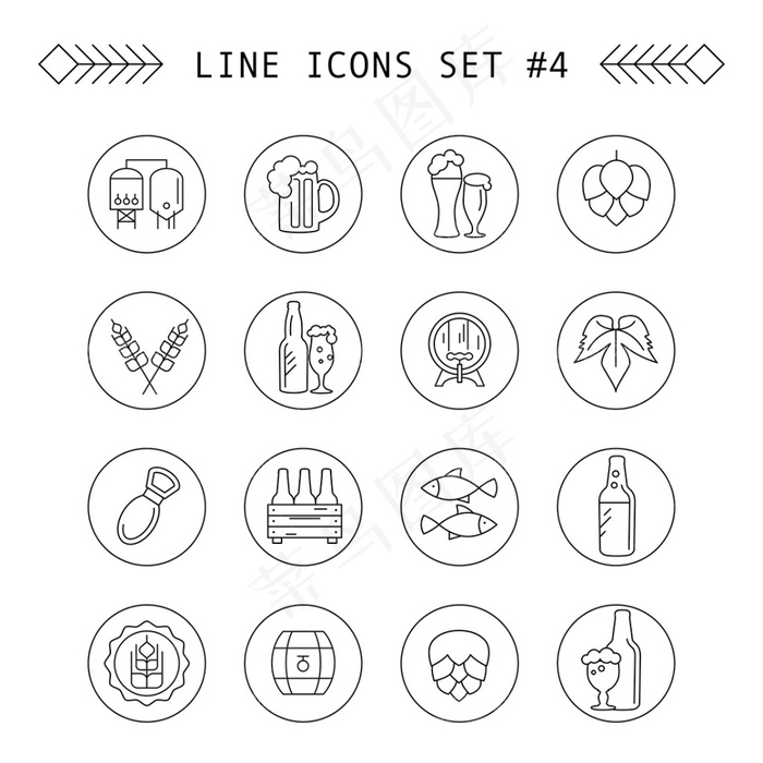 精美线性图标设计矢量素材