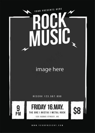 摇滚音乐主题海报设计psd素材
