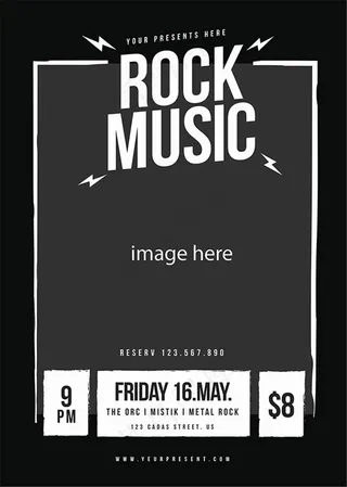 摇滚音乐主题海报设计psd素材