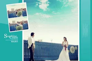 海边唯美婚纱摄影psd模版图片