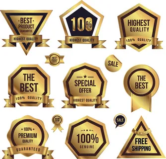 黄金销售徽章和矢量02标签贴纸