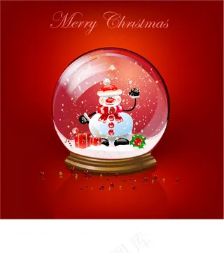 圣诞节玻璃水球饰品矢量素材