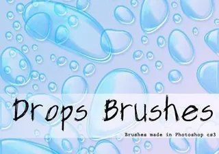 蓝色透明效果的水滴笔刷图片