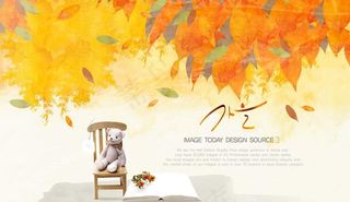 秋天涂鸦画PSD素材