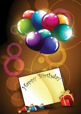 生日快乐明信片01矢量