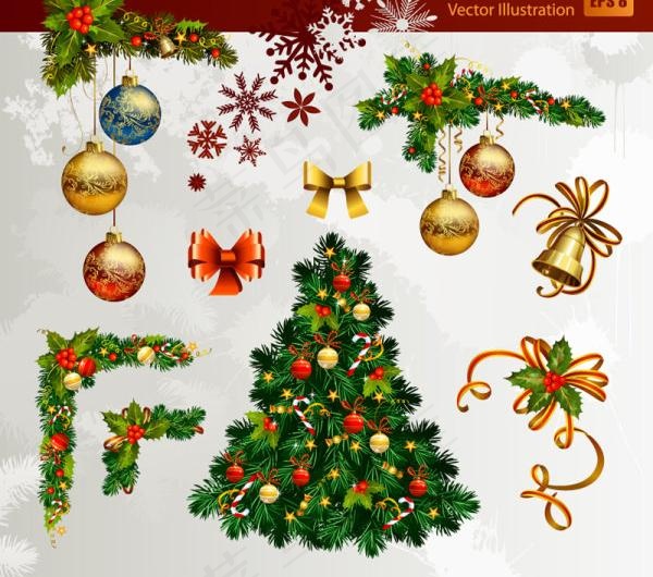 圣诞节装饰元素矢量素材二
