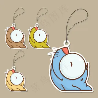 可爱卡通标签矢量素材下载