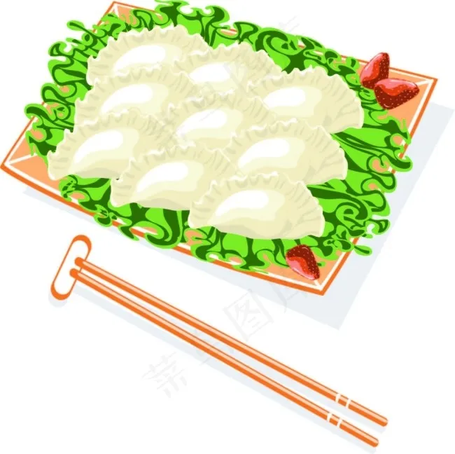 传统饺子ai矢量模版下载