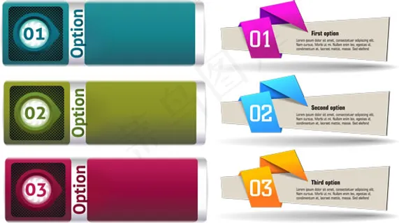 彩色数字横幅矢量图