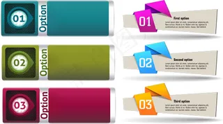 彩色数字横幅矢量图